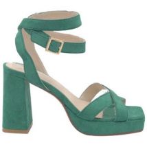 Sandales à talon Vera Collection Sandales à talon carré et brides croisées, Vert Sapin