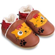 Chaussons bébé Bibalou Nougat le Chat - fourrure