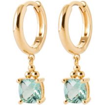 Boucles oreilles Brillaxis Créoles pampille oxyde bleu clair