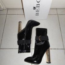 Bottines BEBO Bottines BEBO en pvc noires vernies à talon dorés/argentés