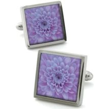 Boutons de manchettes Robert Charles Boutons de manchette Chrysanthèmes Violet intense