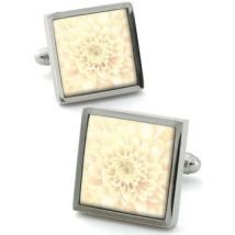 Boutons de manchettes Robert Charles Boutons de manchette Chrysanthèmes Blanc