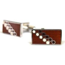 Boutons de manchettes Tyler & Tyler Boutons de manchette Disco Silver Marron