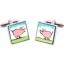 Boutons de manchettes Sonia Spencer Boutons de manchette cochon Rose