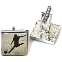 Boutons de manchettes Tyler & Tyler Boutons de manchette football Noir