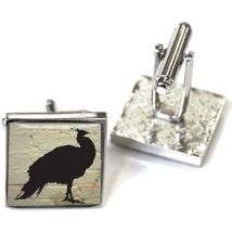 Boutons de manchettes Tyler & Tyler Boutons de manchette Paon Blanc