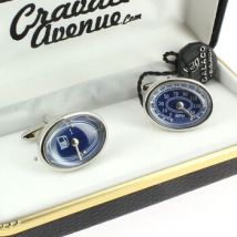 Boutons de manchettes Cravate Avenue Signature Boutons de manchette Jauge Bleu