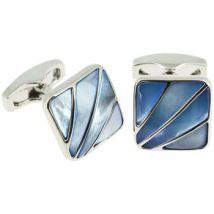 Boutons de manchettes Simon Carter Boutons de manchette DECO FAN nacre Nacre bleue