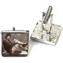 Boutons de manchettes Tyler & Tyler Boutons de manchette Victorian tease Gris cendre