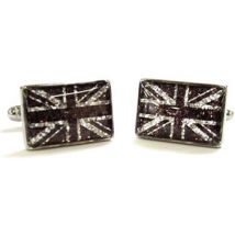 Boutons de manchettes Tyler & Tyler Boutons de manchette Union Jack 3 Gris