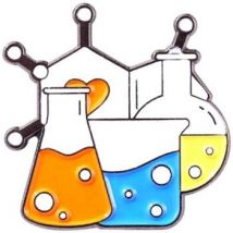 Broches Clj Charles Le Jeune Pin's verrerie de chimie et molécules