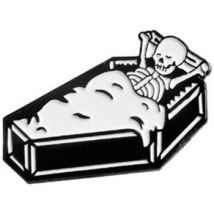 Broches Clj Charles Le Jeune Pin's Cercueil, squelette allongé