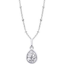 Collier Lotus Collier Silver Solitaire goute blanc et argent