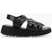 Sandales compensées Vera Collection Sandales noires type salomé, semelle crantée