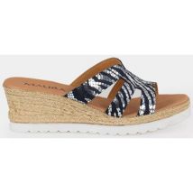 Sandales compensées Vera Collection Mules femmes compensées, Bleu doré