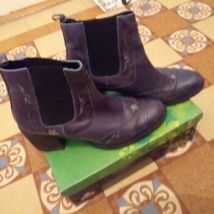Boots Besson Bottines cuir bleu