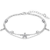 Bracelets Lotus Bracelet double Silver fleur et pampilles