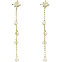 Boucles oreilles Orusbijoux Boucles D Oreilles Argent Dorée étoile Et Perles Naturelles