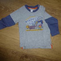 T-shirt enfant Orchestra T-shirt manches longues gris et bleu Orchestra - 1 an