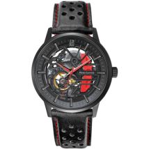 Montre Pierre Lannier Montre Homme PADDOCK Rouge Cuir perforé Noir
