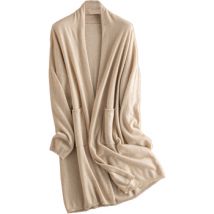 Gilet Chikooparis Gilet long 100% pur cachemire - Beige