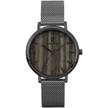Montre Pierre Lannier Montre Homme NATURE Noir Acier milanais Gris