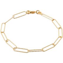 Bracelets Brillaxis Bracelet maillons ovalisés striés plaqué 18cm