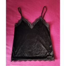 Debardeur Tezenis Joli caraco en velours et dentelle noir taille M Tezenis