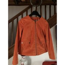 Blouson Miss Captain Veste en daim orange
