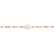 Bracelets Brillaxis Bracelet plaqué or quartz rose