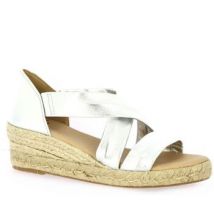 Sandales compensées Exit Espadrille cuir laminé