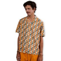 Chemise Brava Fabrics Big Tiles Aloha Shirt - Ochre