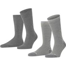 Socquettes Burlington Everyday 2-Pack Rayures Gris