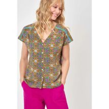 Blouses La Fiancee Du Mekong Blouse fluide col v ecovero VALERIA