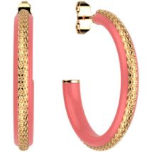 Boucles oreilles Les Georgettes Boucles d'oreilles créoles Les Cadettes Sunset laqué corail