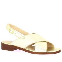 Sandales plates Impact Nu pieds cuir laminé