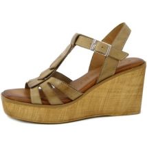 Sandales Raquel Perez Femme Chaussures, Sandales en Cuir, Talon compensé-20609