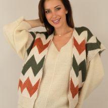 Gilet Capucine Gilet cardigan sans manche zig zag neuf étiquette