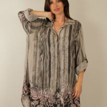 Chemise Capucine Robe chemise oversize boutonnée taupe neuve étiquette