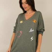 Pull Capucine Pull Occhio - love kaki neuf étiquette