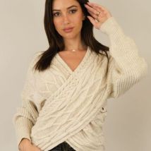 Pull Capucine Pull cache coeur irisé torsadé LAURIA neuf étiquette