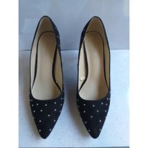 Chaussures escarpins Camaieu Escarpins en nubuck noir avec petits clous - à saisir !