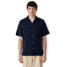 Chemise Portuguese Flannel Cord Camp Collar Shirt - Navy