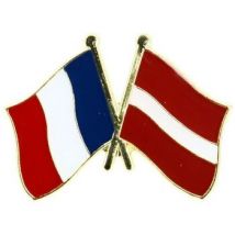 Broches Clj Charles Le Jeune Pin's Drapeaux Jumelage France - Lettonie