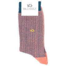 Chaussettes Billybelt Chaussettes homme Chevrons corail et vert