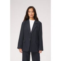Veste Teeshoppen Blazer surdimensionné - Bleu marine à fines rayures