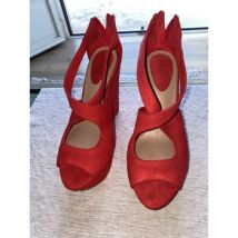 Sandales à talon Bershka Talons compensés Rouge