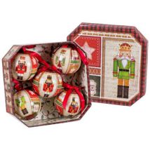 Décorations de noël Unimasa Coffret de 5 boules de Noël casse-noisettes