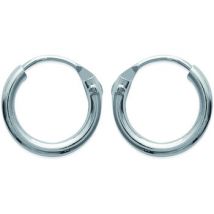 Boucles oreilles Brillaxis Créoles argent rhodié 10mm