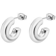 Boucles oreilles Lotus Demi créoles en acier inoxydable